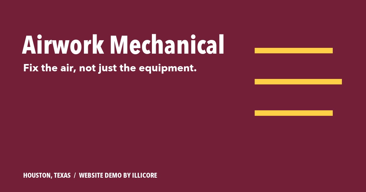 Airwork Mechanical website concept preview