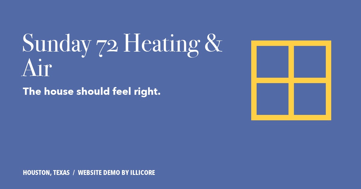 Sunday 72 Heating & Air website concept preview